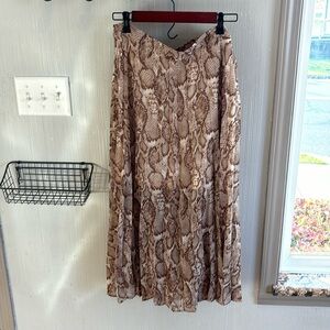 Free Press Pleated snake print skirt